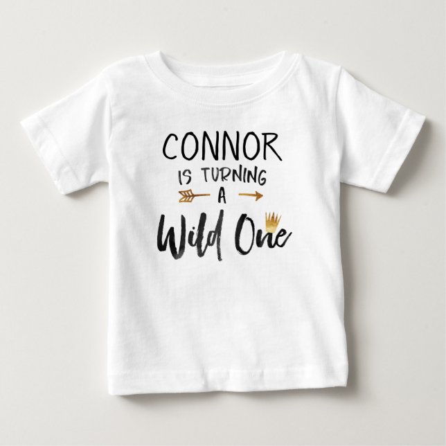 Pour Bébé T-shirt Wild One Gold Crown 1st Birthday (Devant)