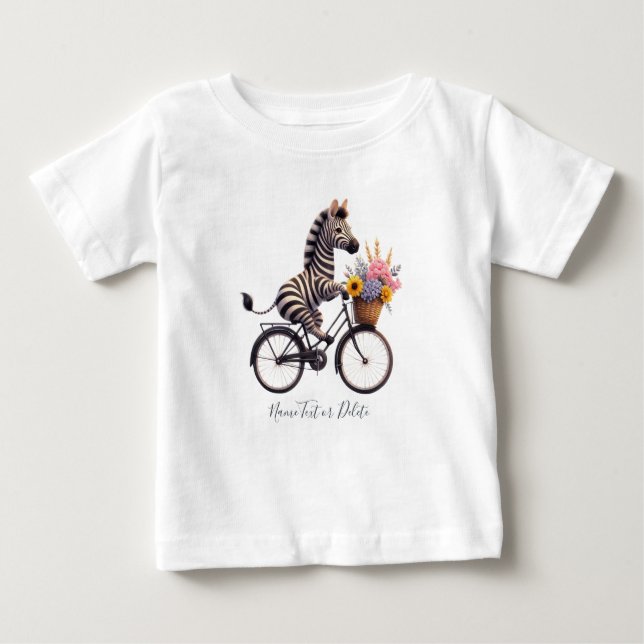 Pour Bébé T-Shirt Zèbre Bicyclette Bicyclette (Devant)