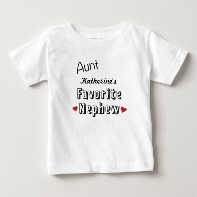 Pour Bébé Tante Favorite Nephew Baby T-Shirt personnalisé (Devant)