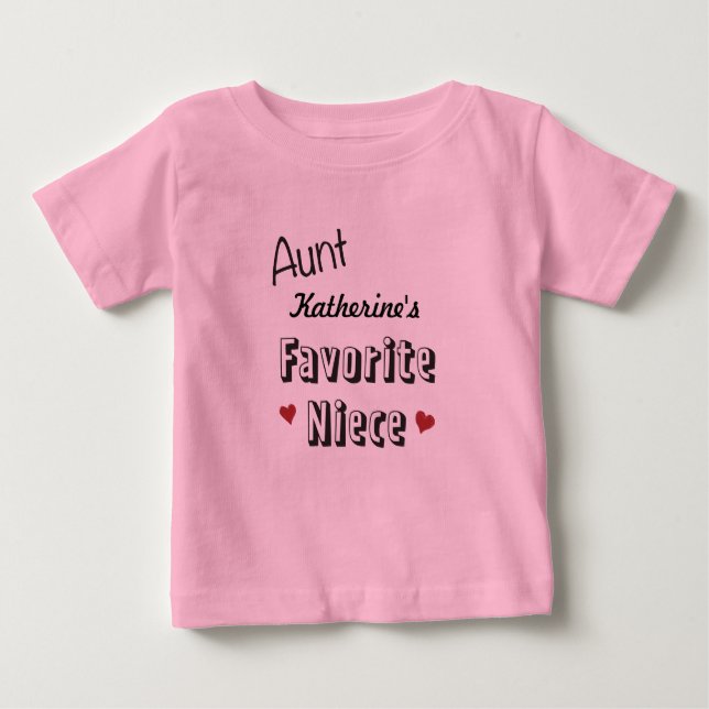 Pour Bébé Tante Favorite Niece Baby T-Shirt personnalisé (Devant)