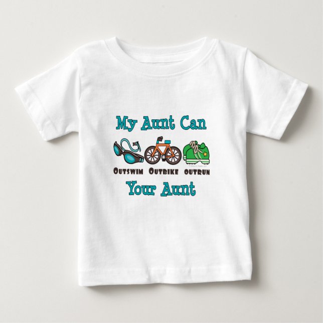 Pour Bébé Tante Outswim Outbike Outtrun Triathlon T-shirt bé (Devant)