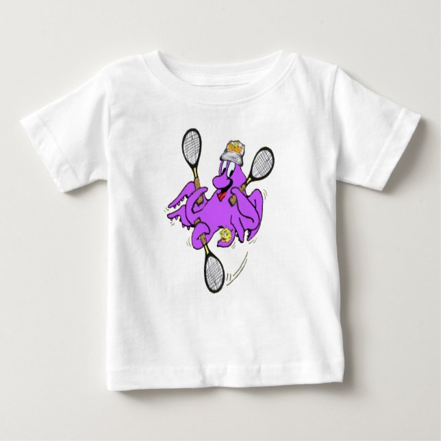 Pour Bébé Tennis Octopus Baby Jersey T-Shirt (Devant)