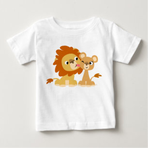 Pour Bébé The Kiss : Joli T-shirt Lion Couple Baby Cartoon