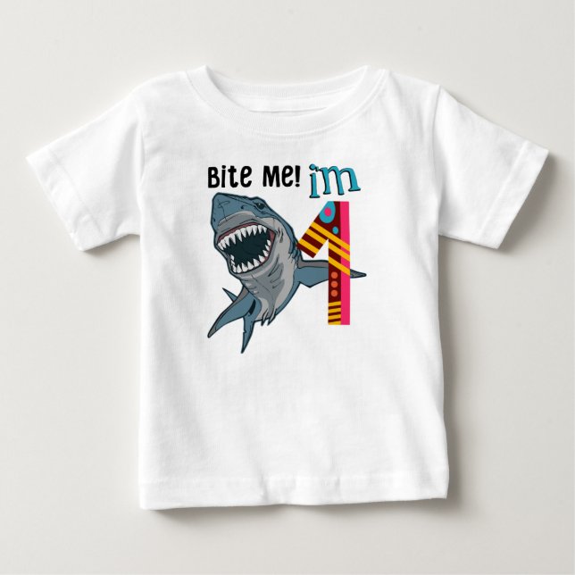 Pour Bébé Thème de requin Premier anniversaire T-shirt enfan (Devant)