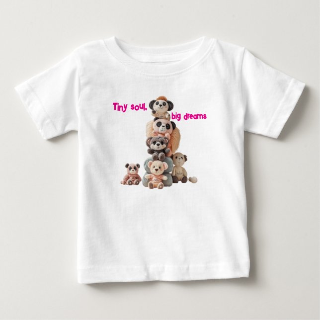 Pour Bébé Tiny Soul, Big Dreams" Teddy Bear Toddler T-Shirt (Devant)