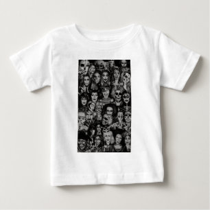 Pour Bébé Toddler BW Halloween Collage T-Shirt