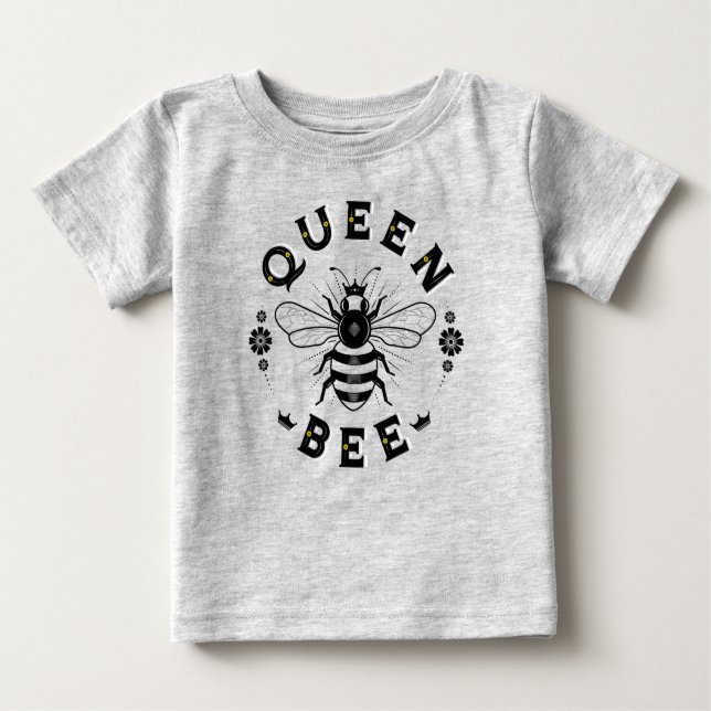 Pour Bébé Top T-shirt Queen Bee Baby / Grey (Devant)