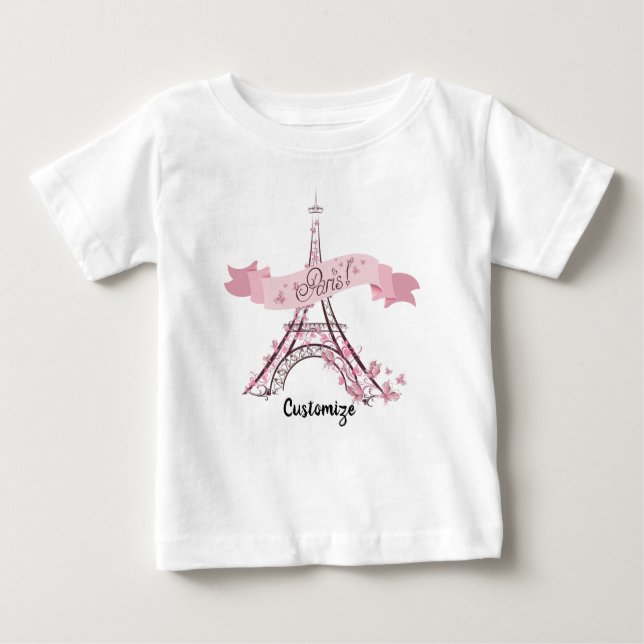 Pour Bébé Tour Eiffel, Paris Baby Fine Jersey T-Shirt (Devant)