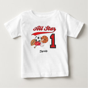Pour Bébé Tous les sports Star 1er anniversaire Baby T-shirt
