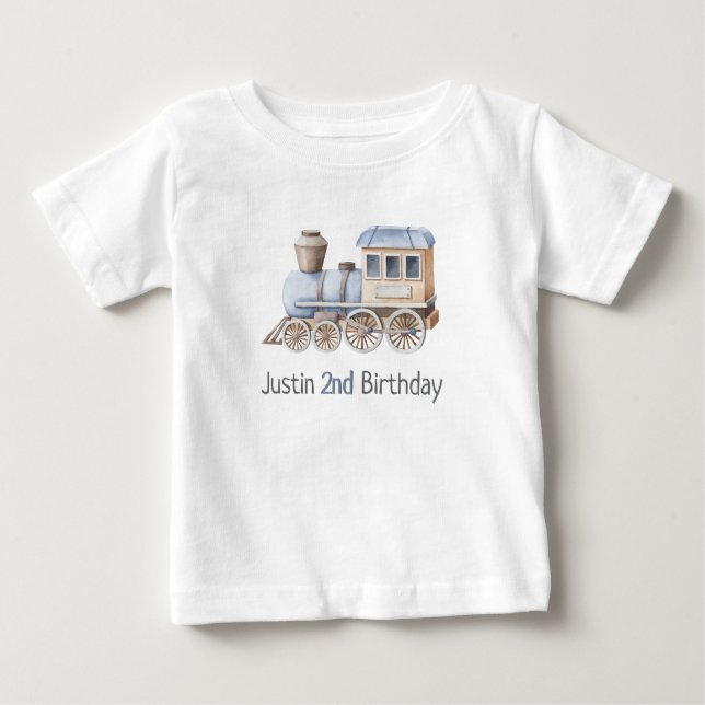 Pour Bébé Train 2e Anniversaire Chugga Deux T-Shirt Garçon (Devant)