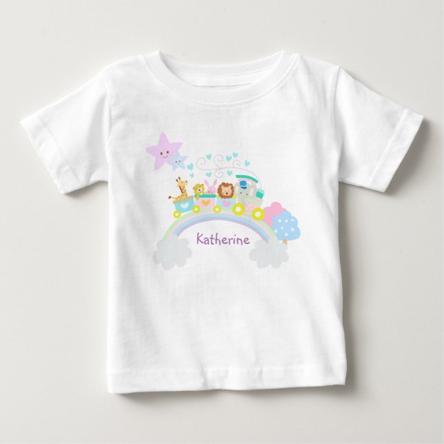 Pour Bébé Train Love White T-Shirt (Devant)