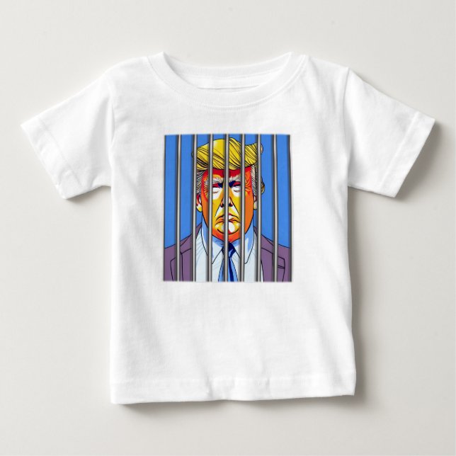 Pour Bébé Trump en prison Baby Fine Jersey T-Shirt (Devant)