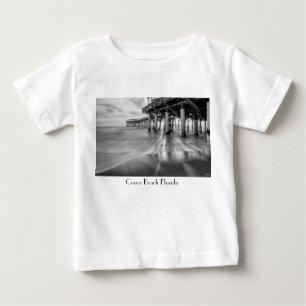 Pour Bébé Vagues Douces À Cocoa Pier Grayscale Baby T-shirt