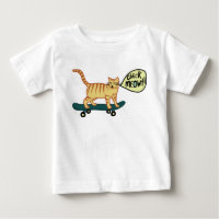 Vérifier Meowt Punny Skateboard Tabby T-Shirt Chat
