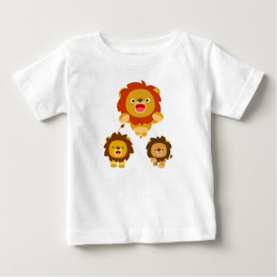 Pour Bébé 'Viens ! ! ' Trois mignons T-shirt Lions Cartoon B