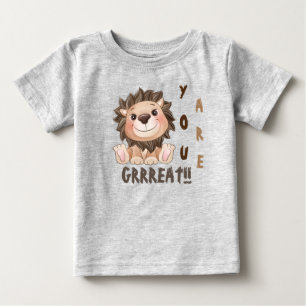 Pour Bébé Vous êtes Grrreat Cute Lion Baby T-Shirt