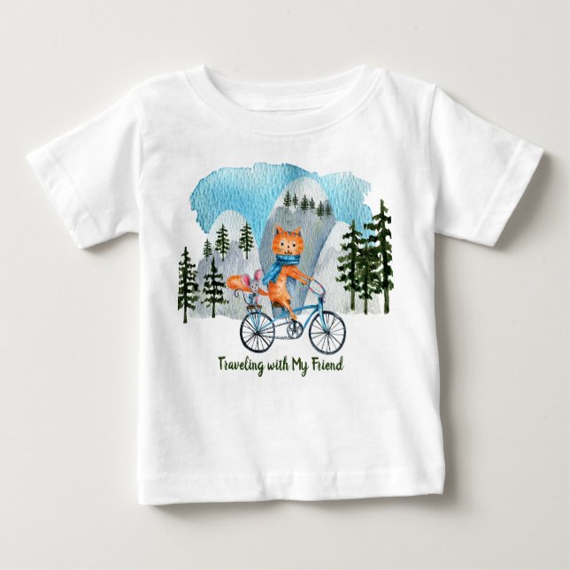 Pour Bébé Voyager Avec Mon Ami Baby Fine Jersey T-Shirt (Devant)