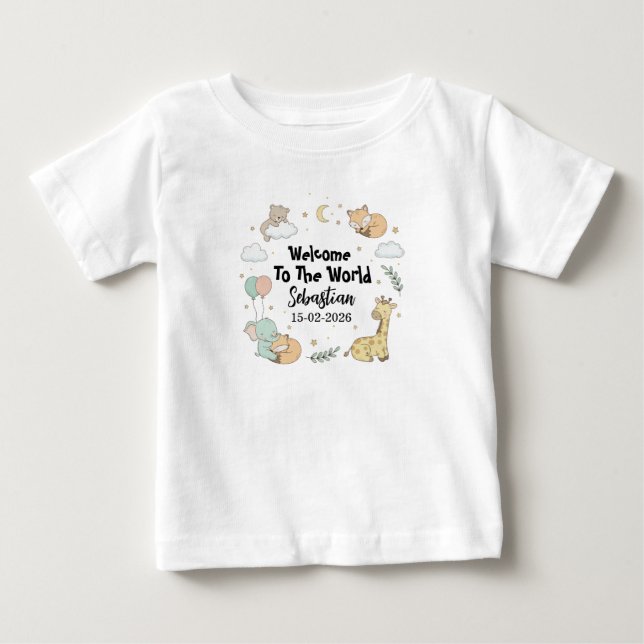 Pour Bébé Welcome To The World Sebastian Baby T-Shirt (Devant)