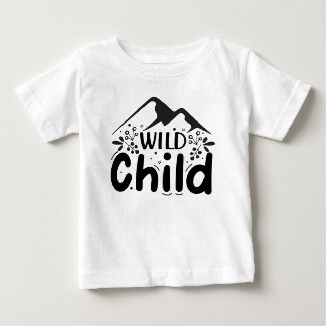 Pour Bébé Wild Child Baby T-Shirt - Minimalist Mountain  (Devant)