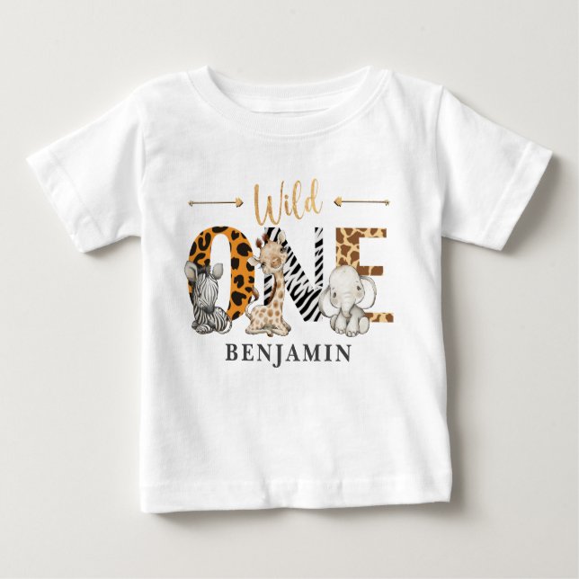 Pour Bébé Wild One 1er anniversaire Jungle Baby T-shirt (Devant)