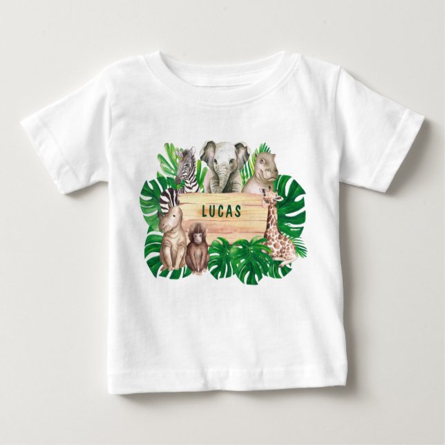 Pour Bébé Wild One 1er anniversaire Jungle Baby T-shirt (Devant)