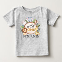 Wild One 1st Birthday Safari Baby T-shirt