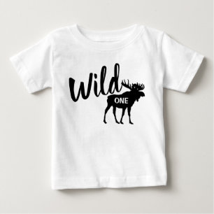 Pour Bébé Wild One Moose 1er anniversaire fête Baby T-shirt