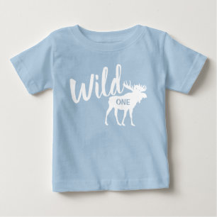 Pour Bébé Wild One Moose 1er anniversaire fête Baby T-shirt