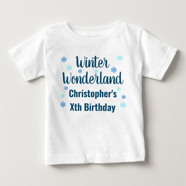 Pour Bébé Winter Wonderland Birthday Baby T-Shirt (Devant)