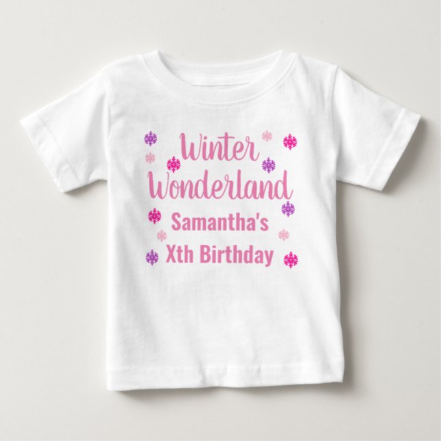 Pour Bébé Winter Wonderland Birthday Baby T-Shirt (Devant)