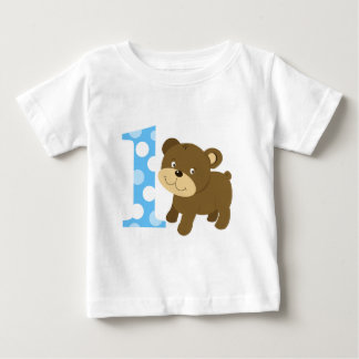 Pour Bébé Woodland Bear 1er Anniversaire Je suis UN T-shirt