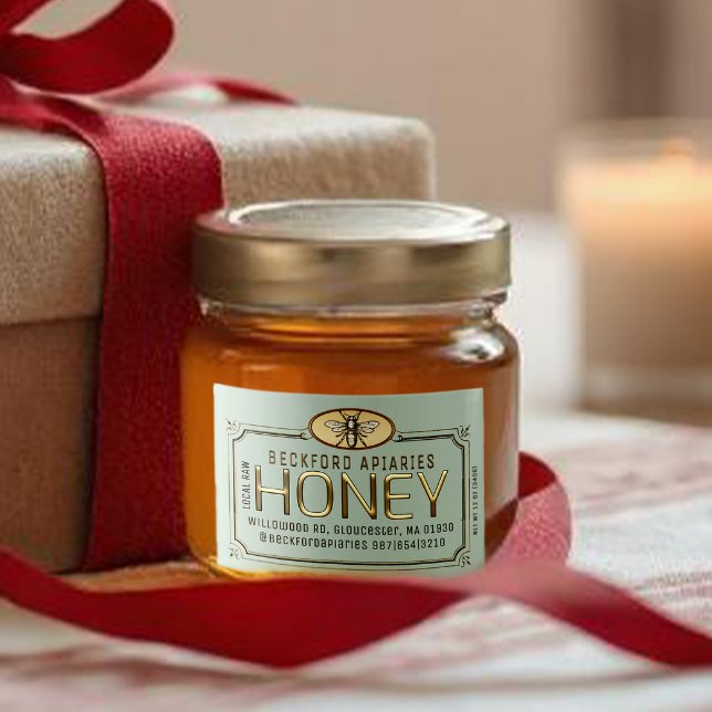 Pour Bocaux 2x3" Métallurgique Étiquette miel encadré 3D avec  (Créateur téléchargé)