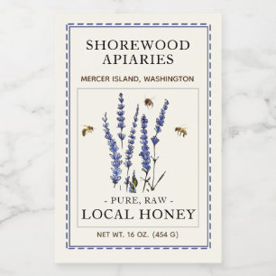Pour Bocaux Abeilles et lavande Étiquette miel 2"x3"