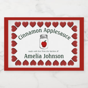 Pour Bocaux Applesauce made with Love Product Étiquette 3"x2"