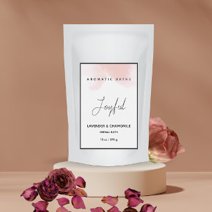 Pour Bocaux Aquarelle rose Élégant Étiquette de bain à base de