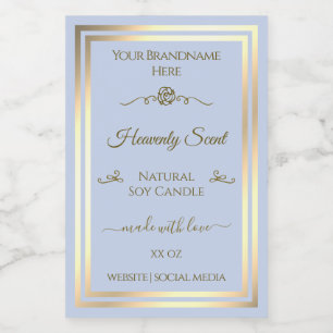 Pour Bocaux Baby Blue Produit Étiquette Gold Frame Vintage Ros