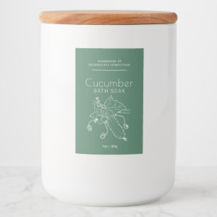 Pour Bocaux Beauté étiquette Concombre logo art vert blanc