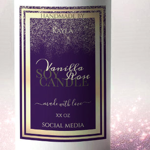 Pour Bocaux Boîtier de luxe violet Étiquette Gold Frame