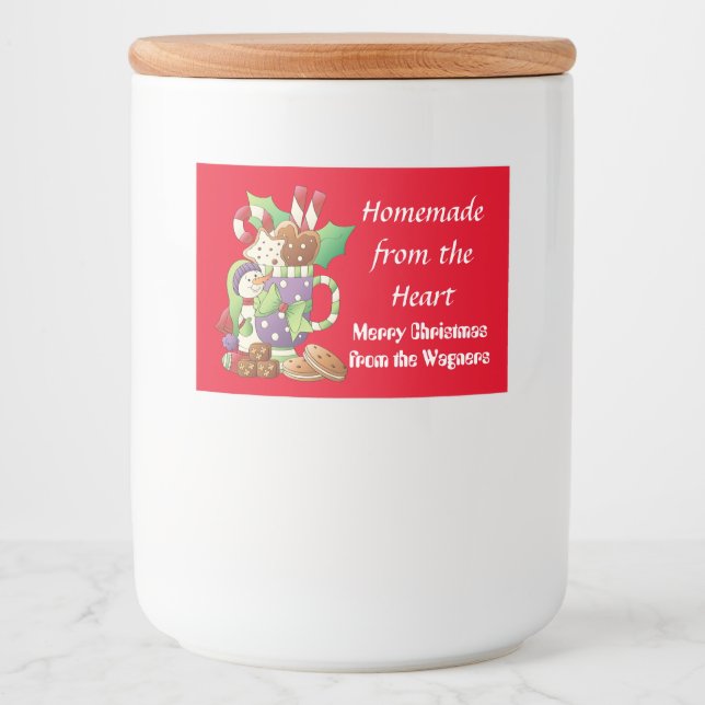 Pour Bocaux Bonbons de Noël maison bonhomme de neige étiquette (Devant)