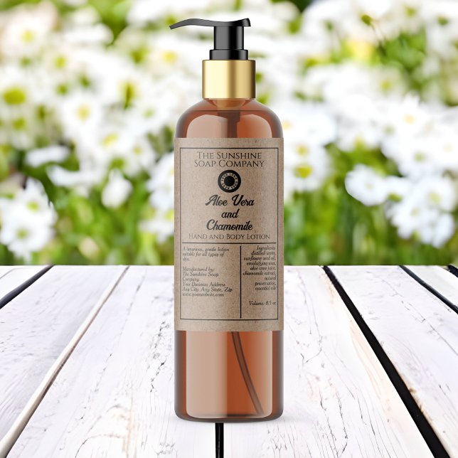 Pour Bocaux Bouteille de cosmétique de style Kraft étiquette a (Créateur téléchargé)