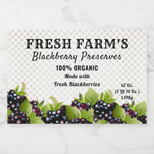 Pour Bocaux Canne vintage aux fruits de Blackberry Étiquette
