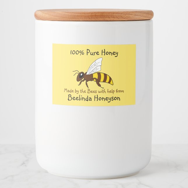 Pour Bocaux Cartoon Bee Honey Jar Étiquette (Devant)