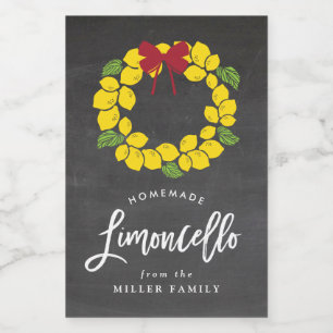Pour Bocaux Chalkboard Noël limoncello wreath, étiquette