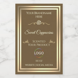 Pour Bocaux Châssis en or Étiquette de produit Brown noisette