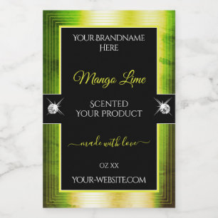 Pour Bocaux Chic noir jaune brillant vert Étiquette produit