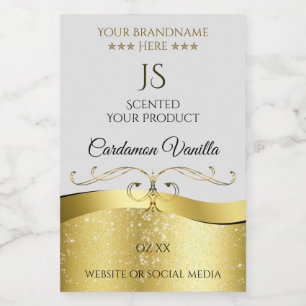 Pour Bocaux Classy Wavy Gold Décor Clair gris Étiquette