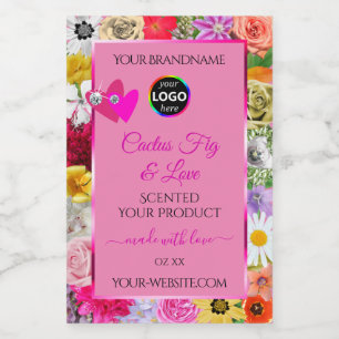 Pour Bocaux Coloré Floral Pink Produit Forfait Étiquette Logo