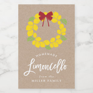 Pour Bocaux Couronne limoncello de Noël, étiquette