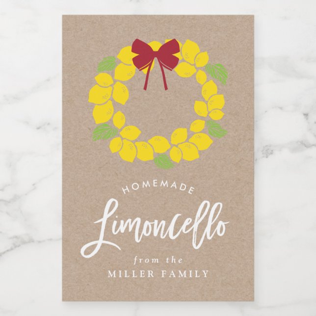 Pour Bocaux Couronne limoncello de Noël, étiquette (Étiquettes simples)