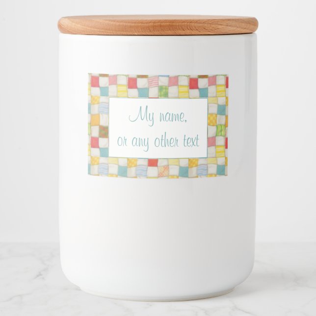 Pour Bocaux CRAZY QUILT 2"x3" Étiquette / Horizontal (Devant)